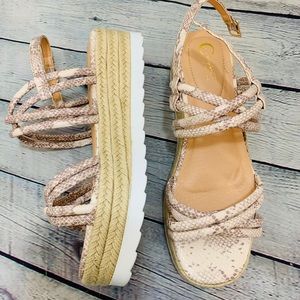 Cato | Snake Print Platform Espadrille Sandal